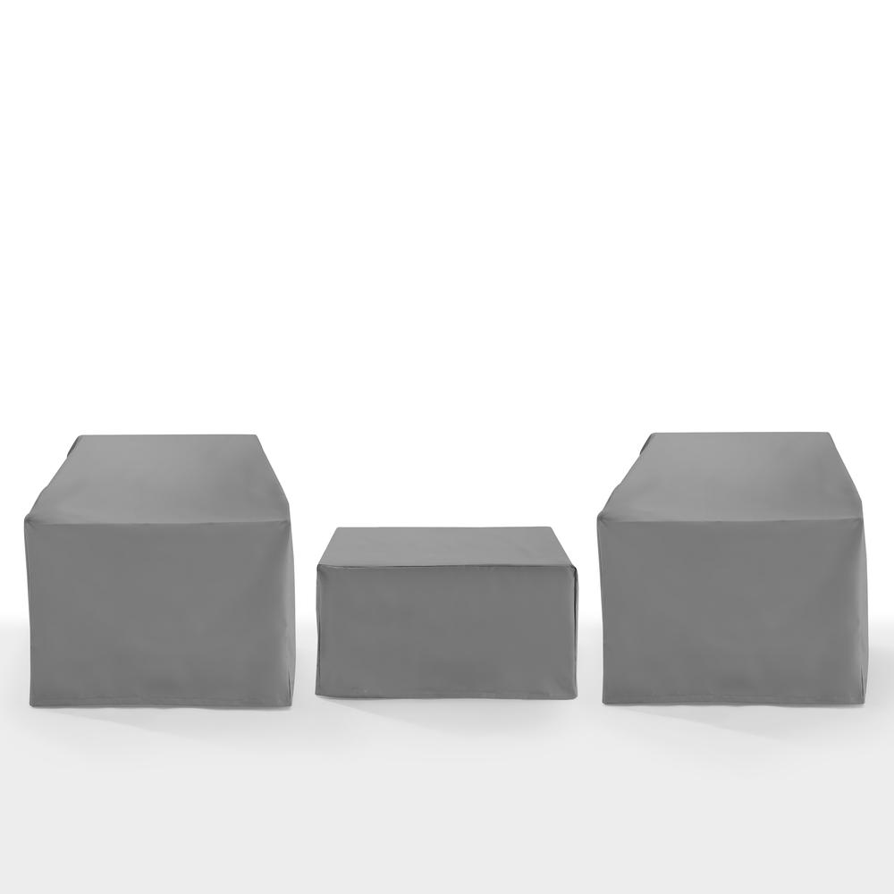 3Pc Outdoor Furniture Cover Set - 2 Chairs & 1 Square Table/Ottoman. Picture 2