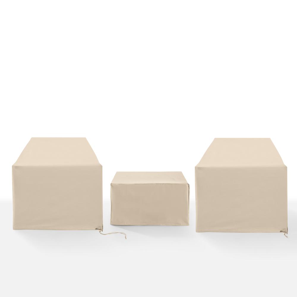 3Pc Outdoor Furniture Cover Set - 2 Chairs & 1 Square Table/Ottoman. Picture 2