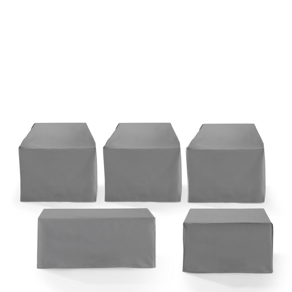 5Pc Outdoor Furniture Cover Set, 3 Chairs, 1 Coffee Table, 1 Table/Ottoman. Picture 2