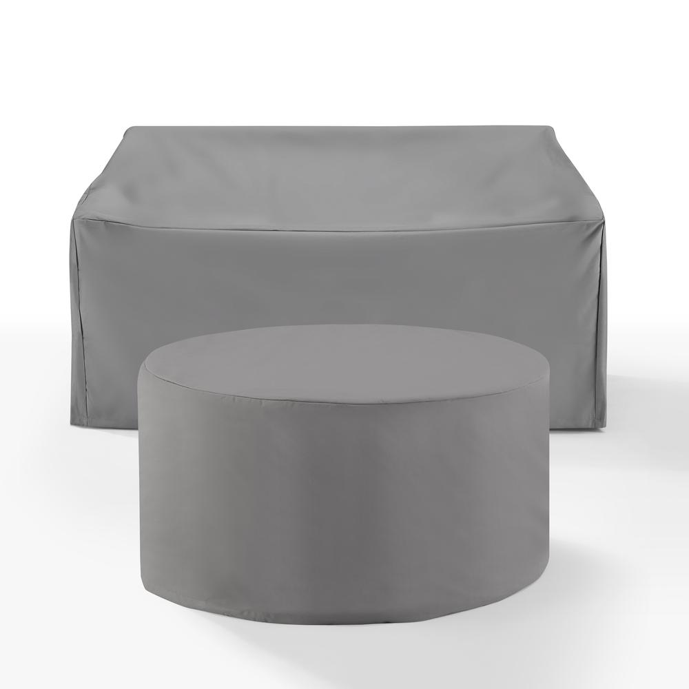 2Pc Outdoor Furniture Cover Set - Loveseat & Round Table. Picture 2