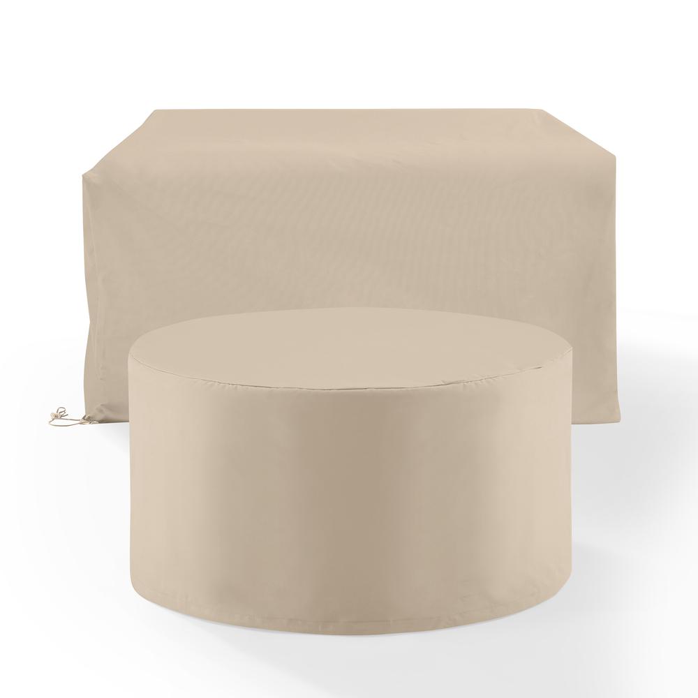 2Pc Outdoor Furniture Cover Set - Loveseat & Round Table. Picture 2
