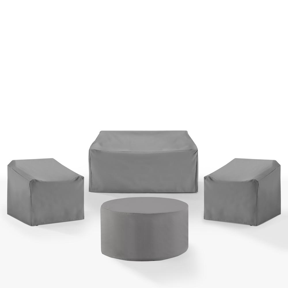 4Pc Outdoor Furniture Cover Set - 2 Chairs, 1 Loveseat, & 1 Round Table. Picture 1