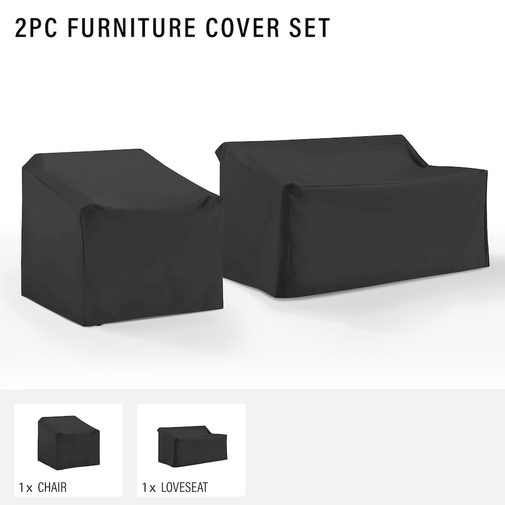 2Pc Outdoor Furniture Cover Set - Chair & Loveseat. Picture 3