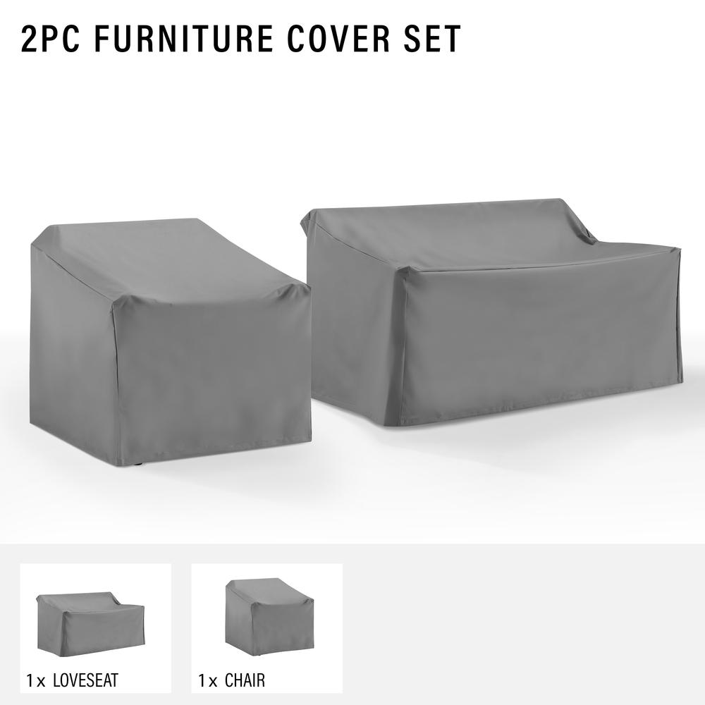 2Pc Outdoor Furniture Cover Set - Chair & Loveseat. Picture 3
