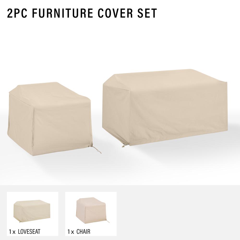 2Pc Outdoor Furniture Cover Set - Chair & Loveseat. Picture 3