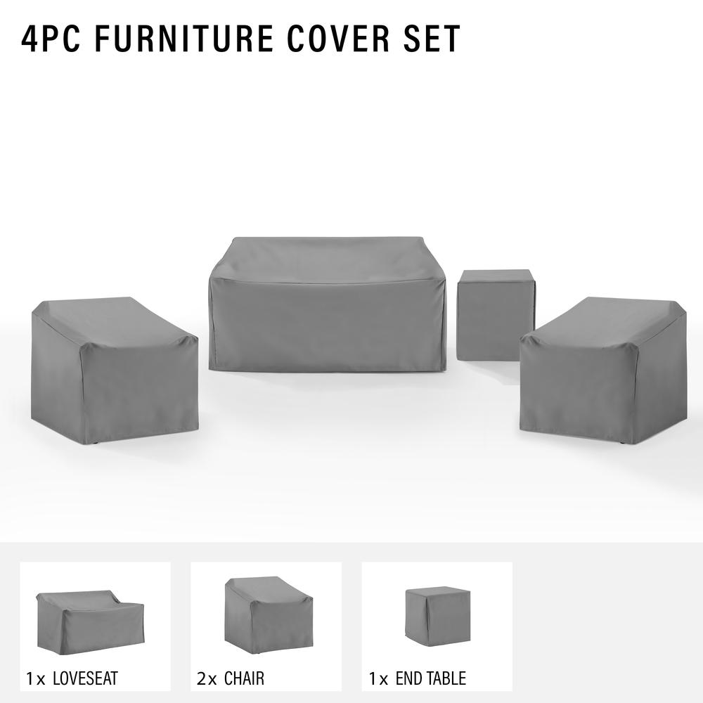 4Pc Outdoor Furniture Cover Set - 2 Chairs, 1 Loveseat, & 1 Side Table. Picture 3