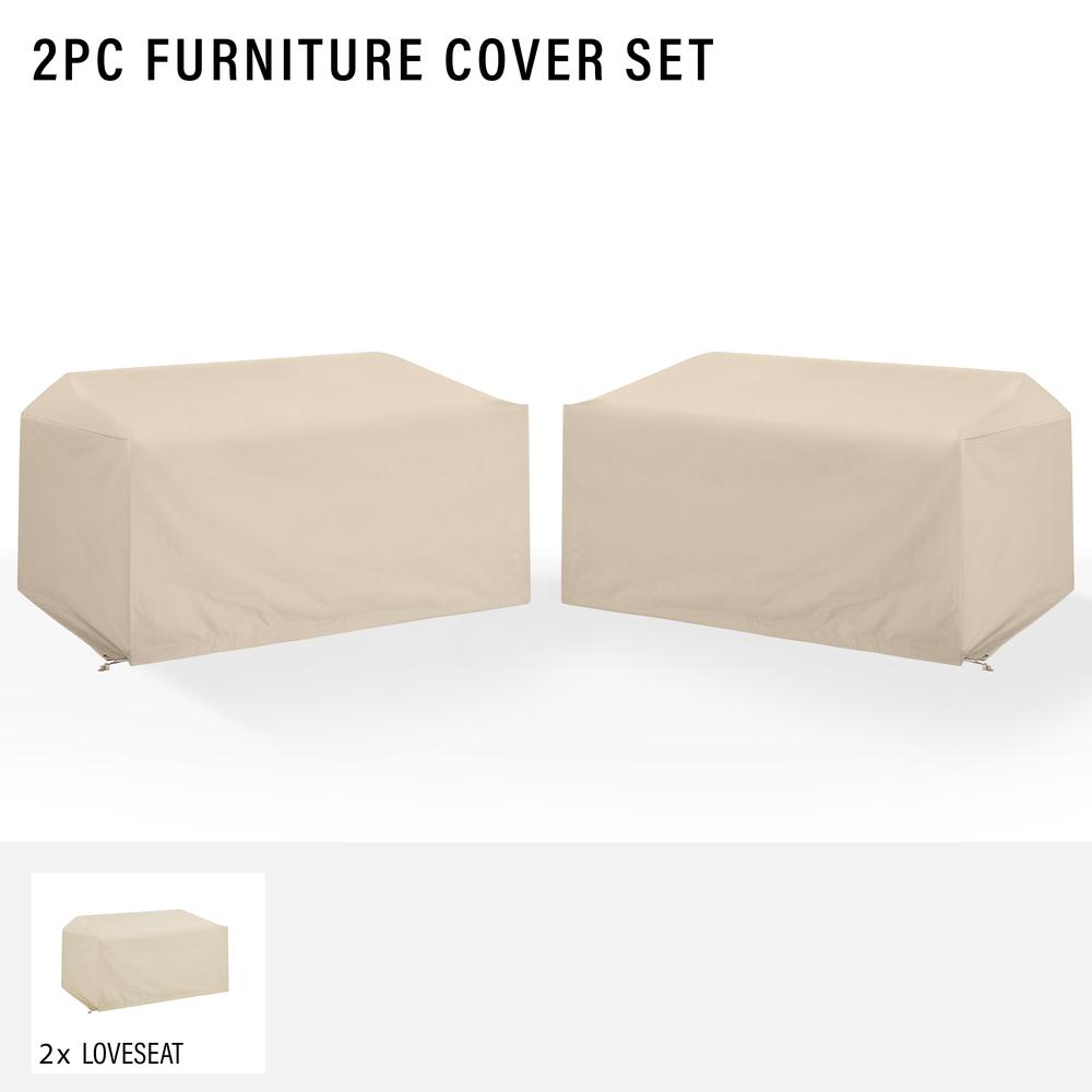 2Pc Outdoor Loveseat Furniture Cover Set - 2 Loveseats. Picture 3