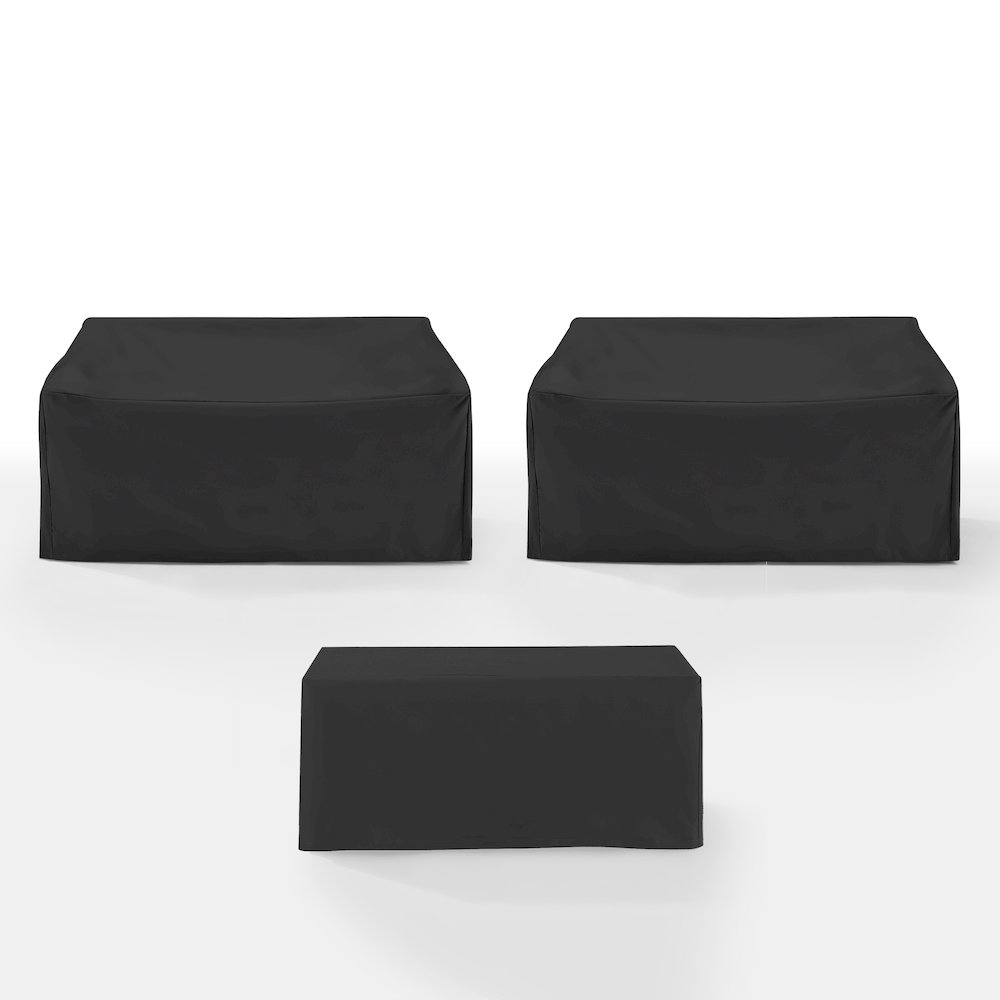 3Pc Outdoor Furniture Cover Set - 2 Loveseats & 1 Coffee Table. Picture 10