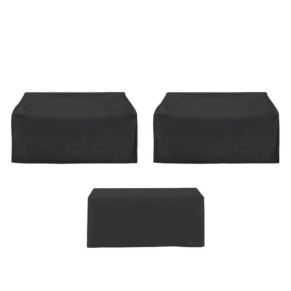 3Pc Outdoor Furniture Cover Set - 2 Loveseats & 1 Coffee Table. Picture 9
