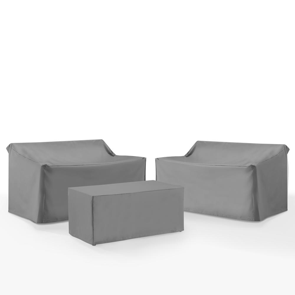 3Pc Outdoor Furniture Cover Set - 2 Loveseats & 1 Coffee Table. Picture 2