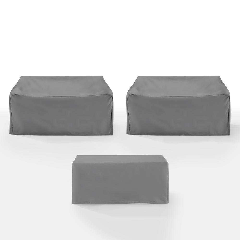 3Pc Outdoor Furniture Cover Set - 2 Loveseats & 1 Coffee Table. Picture 3