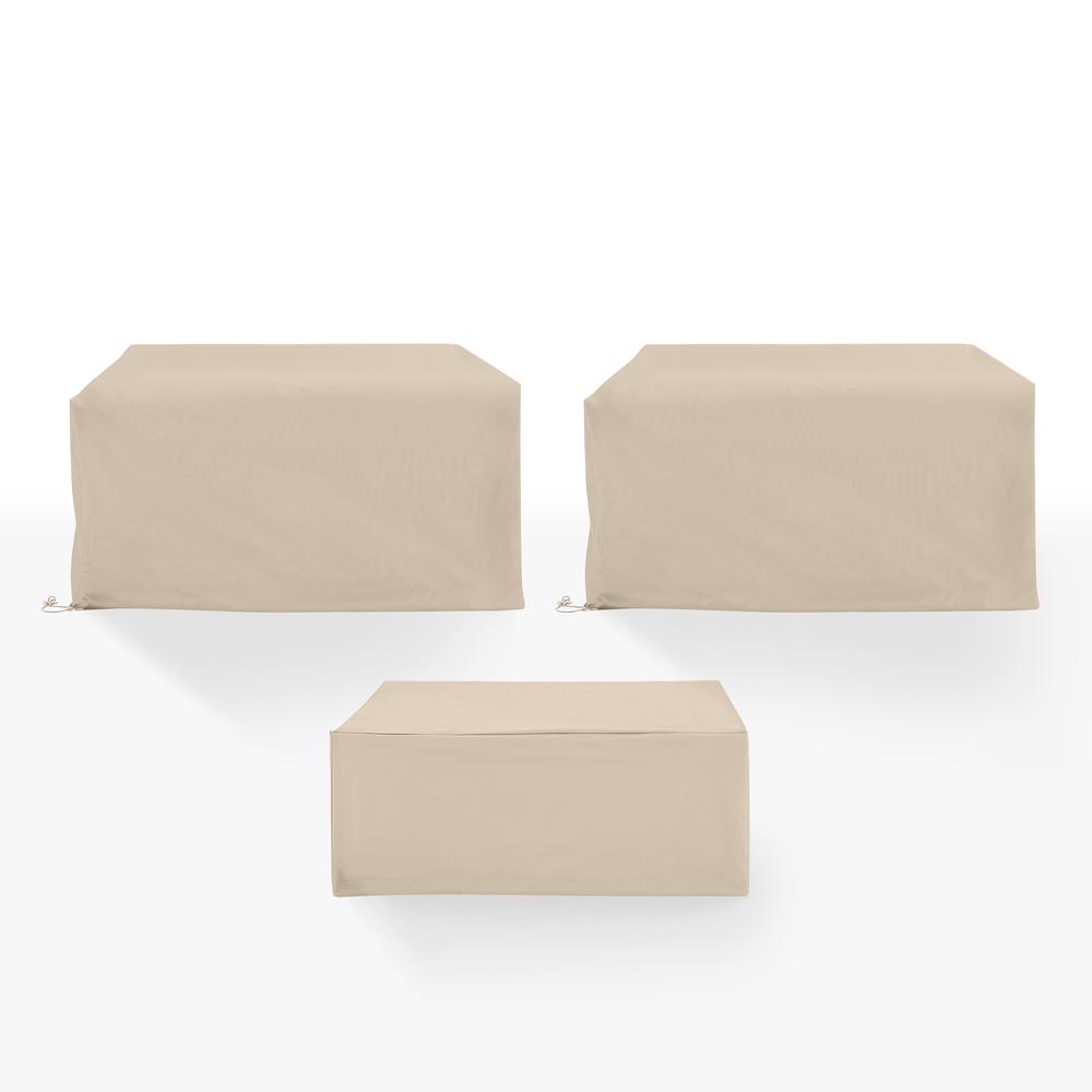 3Pc Outdoor Furniture Cover Set - 2 Loveseats & 1 Coffee Table. Picture 3