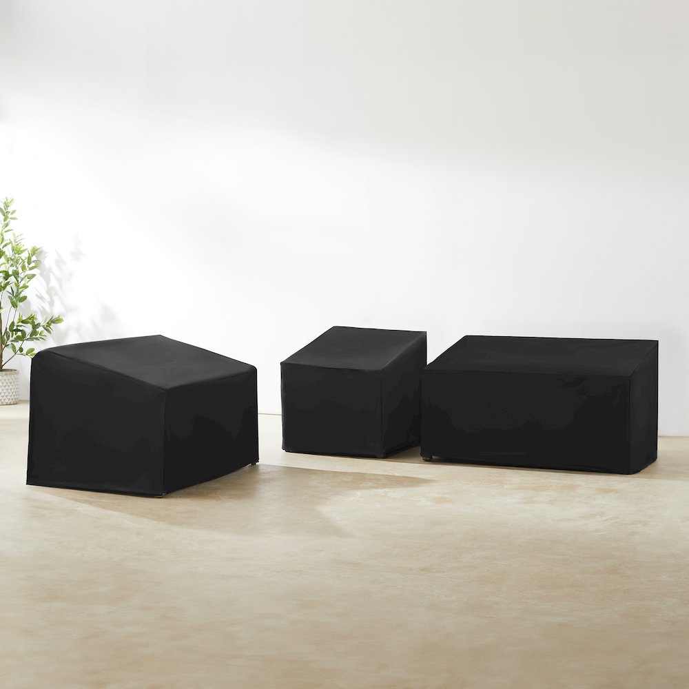 3Pc Outdoor Sectional Furniture Cover Set - 2 Loveseats & 1 Chair. Picture 4