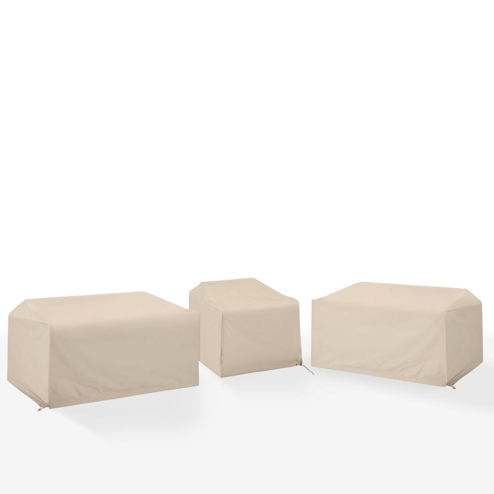 3Pc Outdoor Sectional Furniture Cover Set - 2 Loveseats & 1 Chair. Picture 1