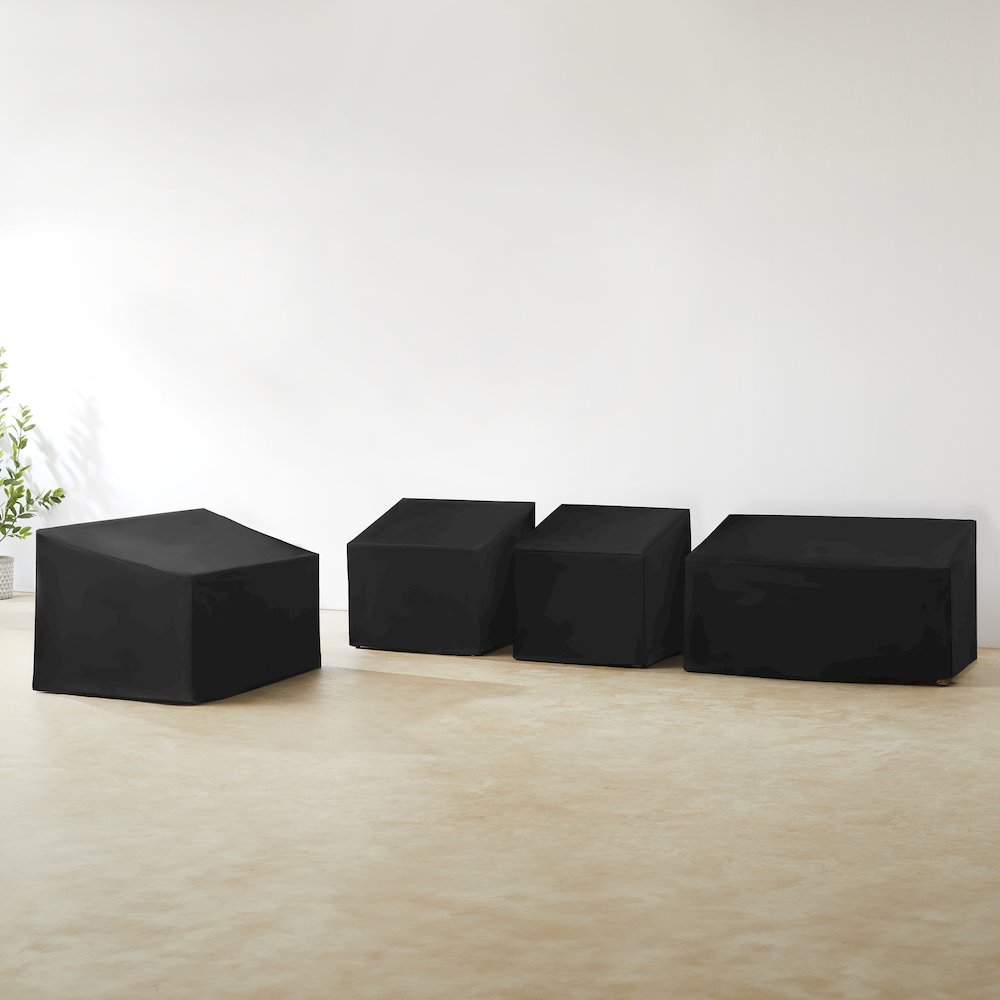 4Pc Outdoor Sectional Furniture Cover Set - 2 Loveseats & 2 Chairs. Picture 3