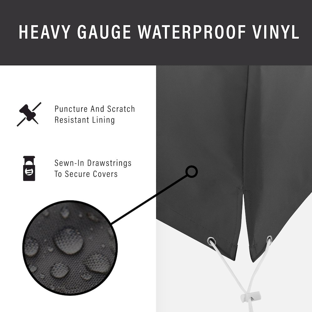 4Pc Outdoor Sectional Furniture Cover Set - 2 Loveseats & 2 Chairs. Picture 4