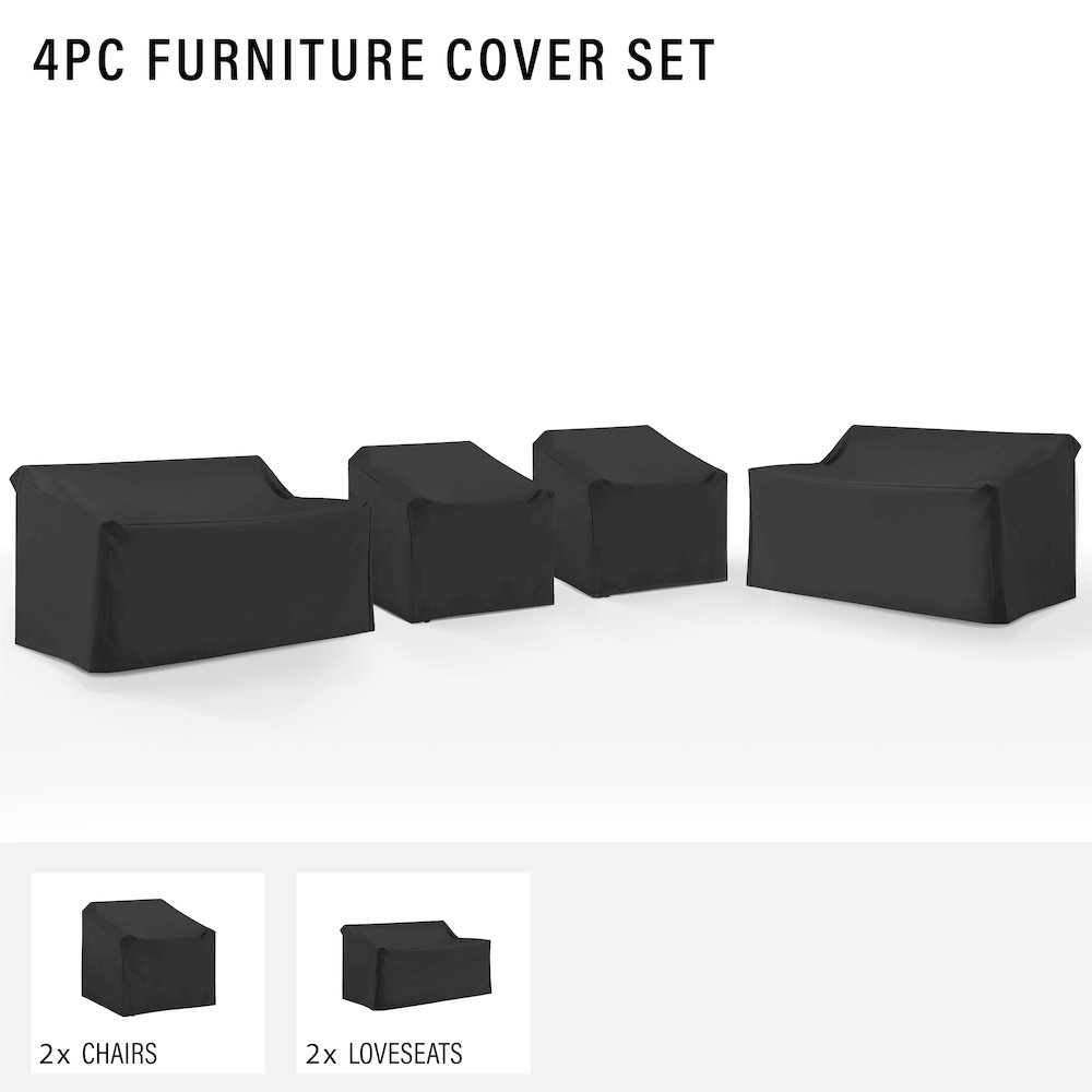 4Pc Outdoor Sectional Furniture Cover Set - 2 Loveseats & 2 Chairs. Picture 2