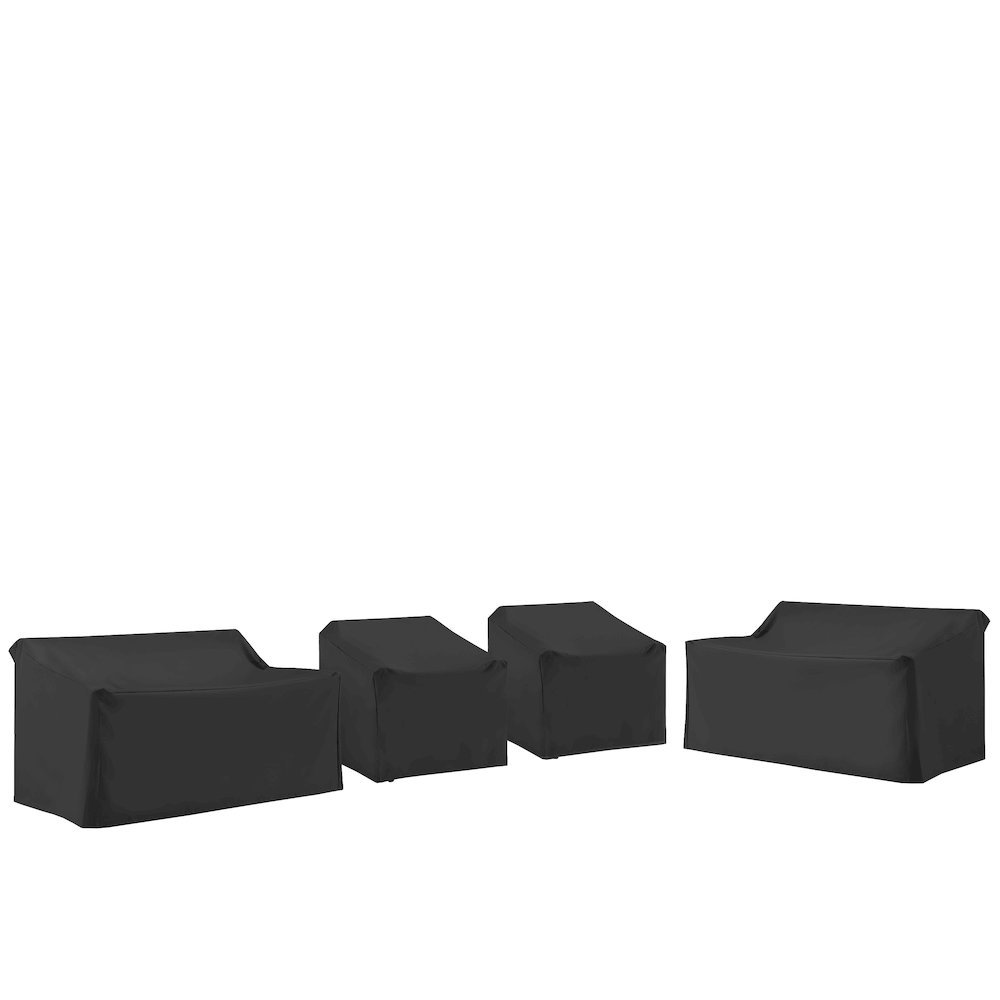 4Pc Outdoor Sectional Furniture Cover Set - 2 Loveseats & 2 Chairs. Picture 6