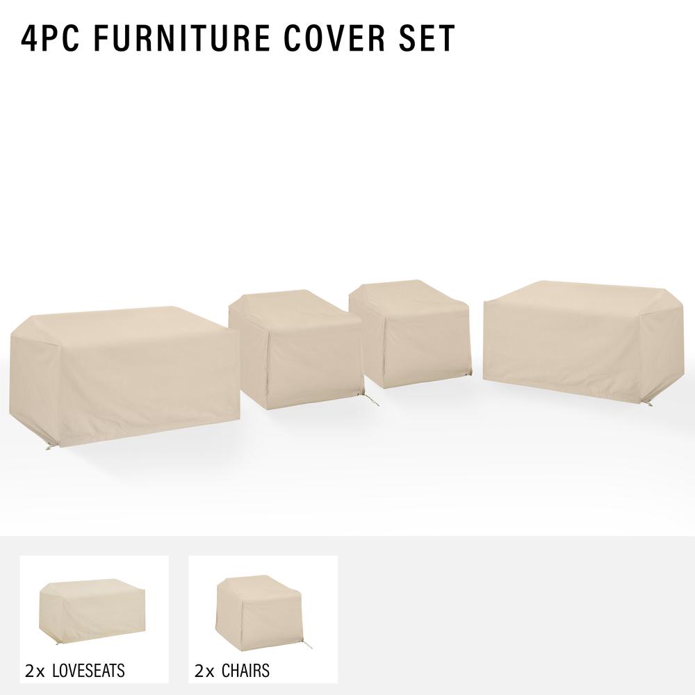 4Pc Outdoor Sectional Furniture Cover Set - 2 Loveseats & 2 Chairs. Picture 3