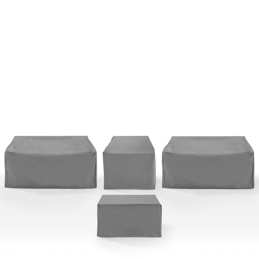 4Pc Outdoor Furniture Cover Set, 2 Loveseats, 1 Chair, 1 Square Table/Ottoman. Picture 2