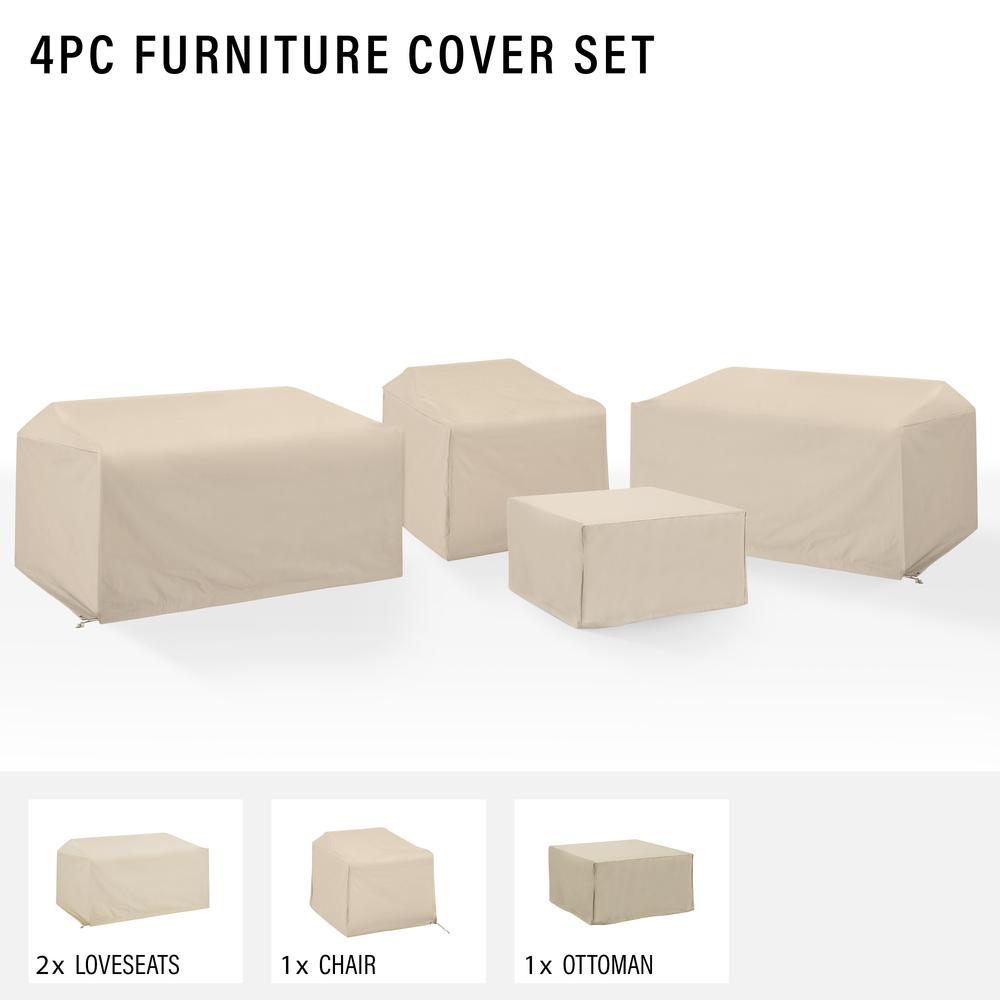4Pc Outdoor Sectional Furniture Cover Set. Picture 3