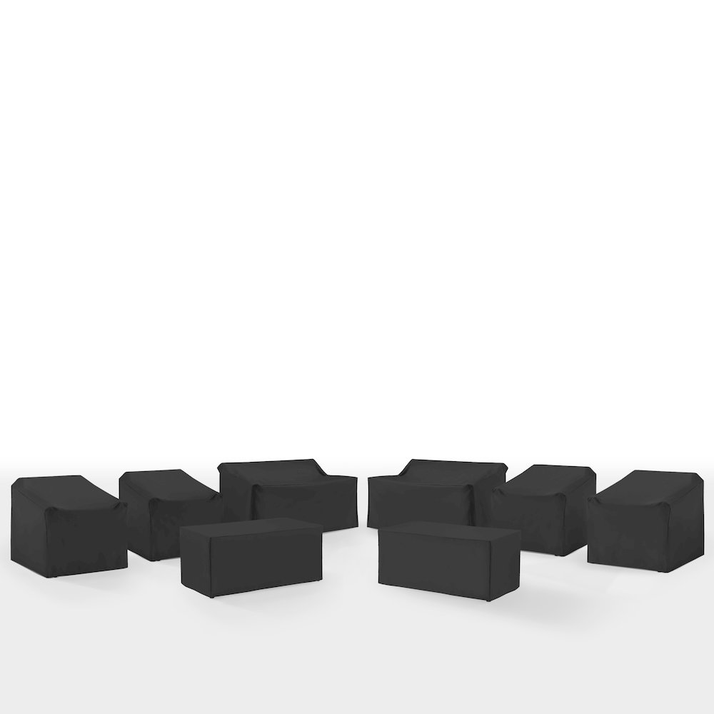 8Pc Outdoor Furniture Cover Set - 4 Chairs, 2 Loveseats, & 2 Coffee Tables. Picture 1