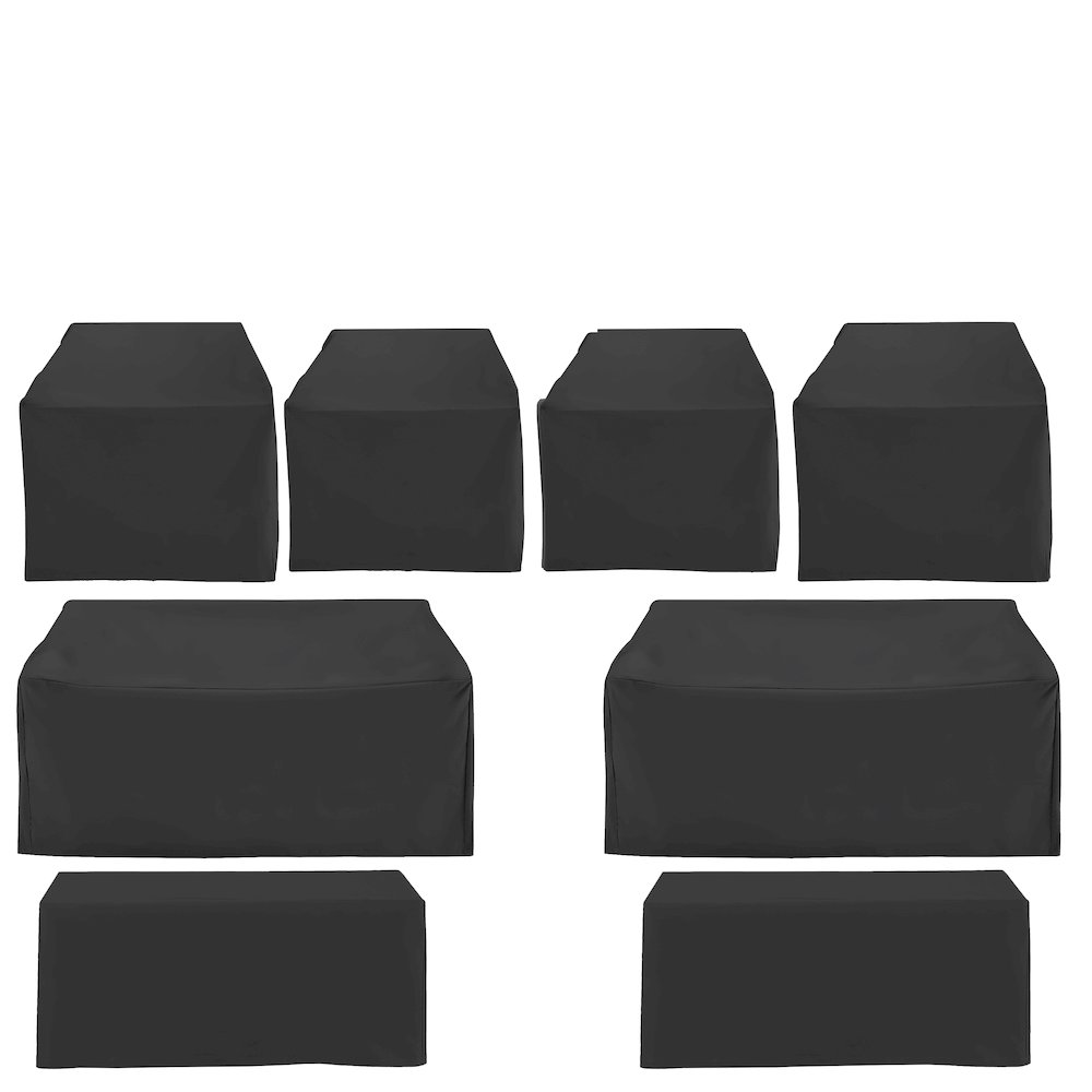 8Pc Outdoor Furniture Cover Set - 4 Chairs, 2 Loveseats, & 2 Coffee Tables. Picture 7