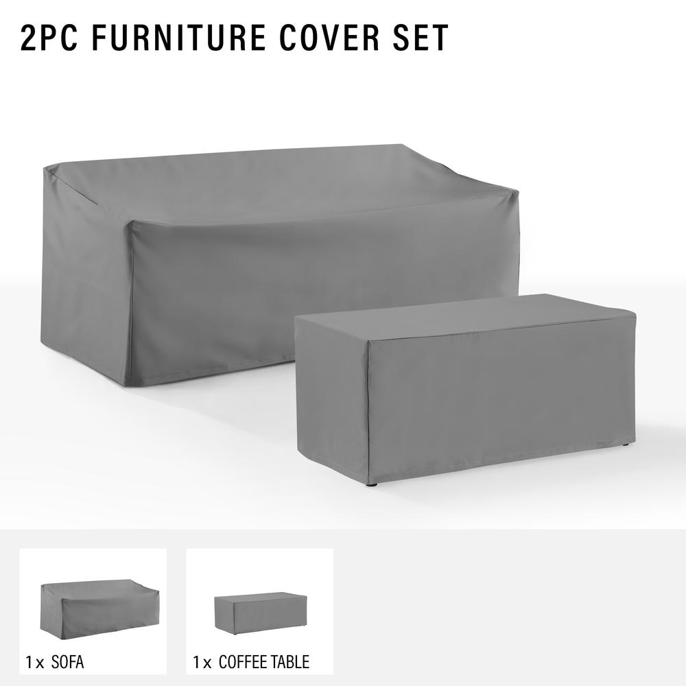 2Pc Outdoor Furniture Cover Set - Sofa & Coffee Table. Picture 3