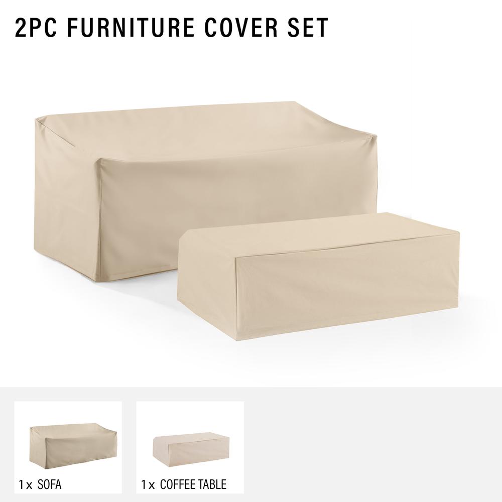 2Pc Outdoor Furniture Cover Set - Sofa & Coffee Table. Picture 3