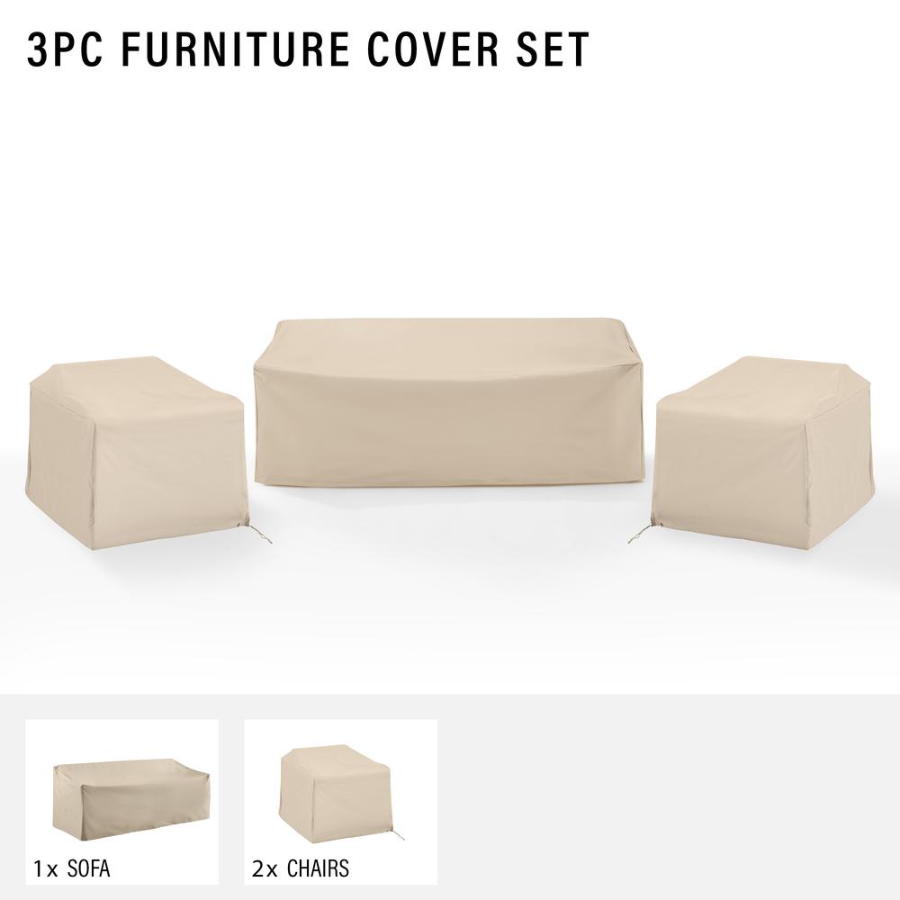 3Pc Outdoor Furniture Cover Set - 2 Chairs & 1 Sofa. Picture 3