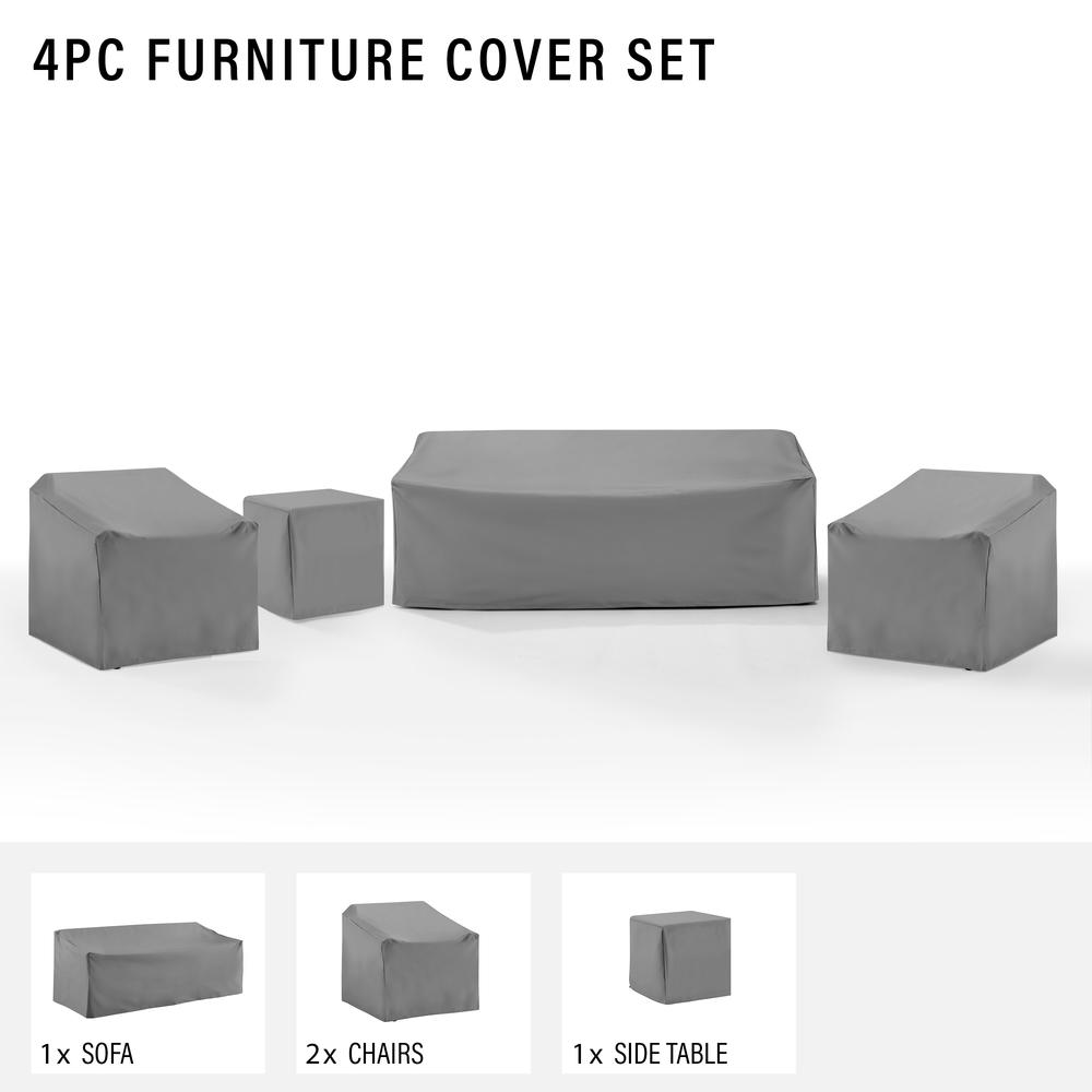 4Pc Outdoor Furniture Cover Set - 2 Chairs, 1 Sofa, & 1 Side Table. Picture 3