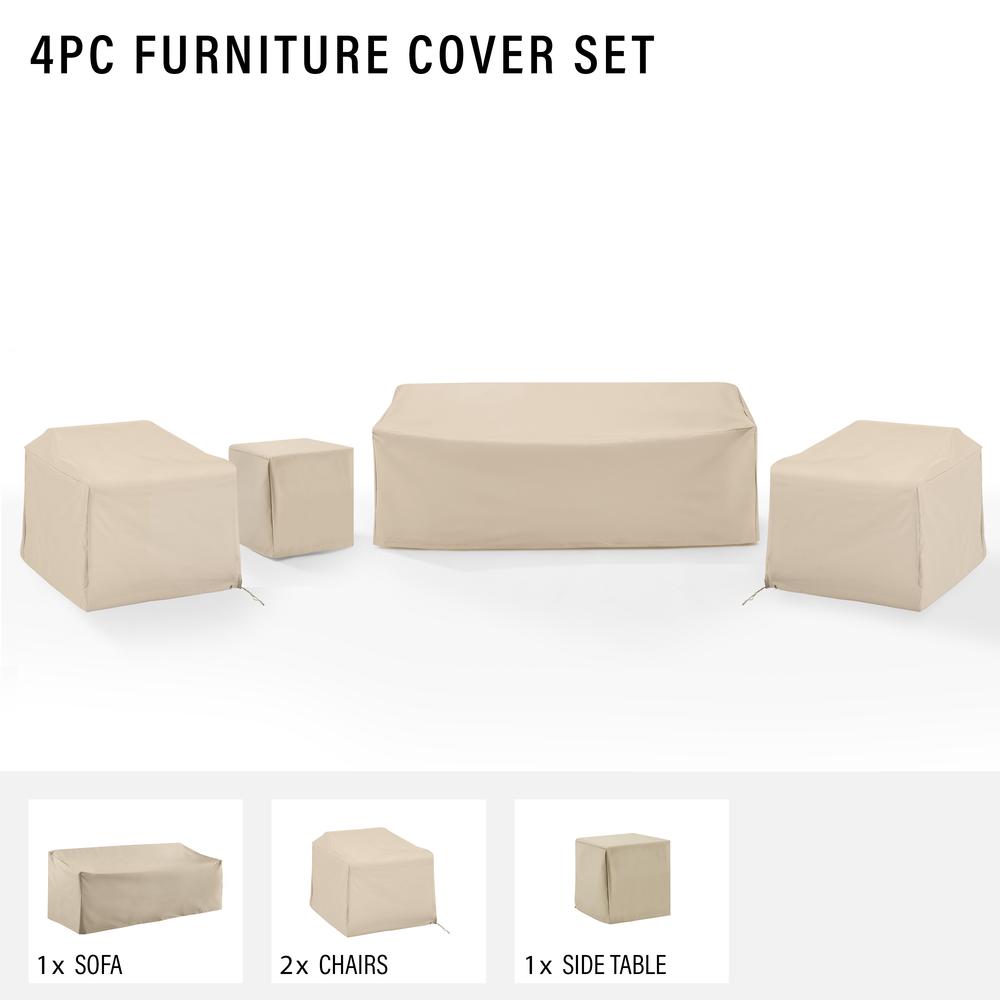 4Pc Outdoor Furniture Cover Set - 2 Chairs, 1 Sofa, & 1 Side Table. Picture 3