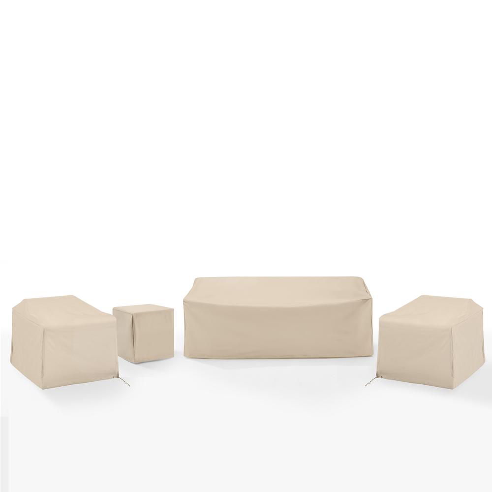 4Pc Outdoor Furniture Cover Set - 2 Chairs, 1 Sofa, & 1 Side Table. Picture 1