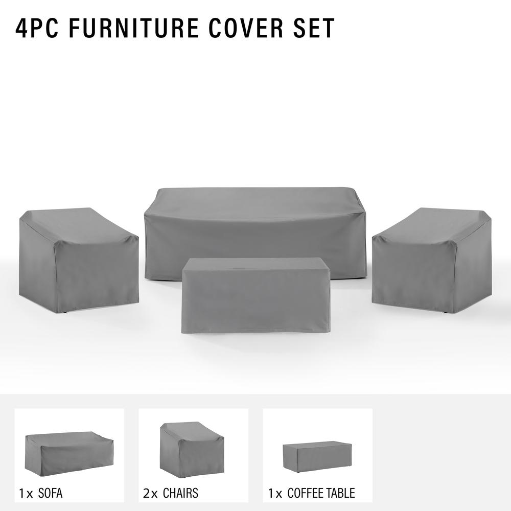 4Pc Outdoor Furniture Cover Set - 2 Chairs, 1 Sofa, & 1 Coffee Table. Picture 2