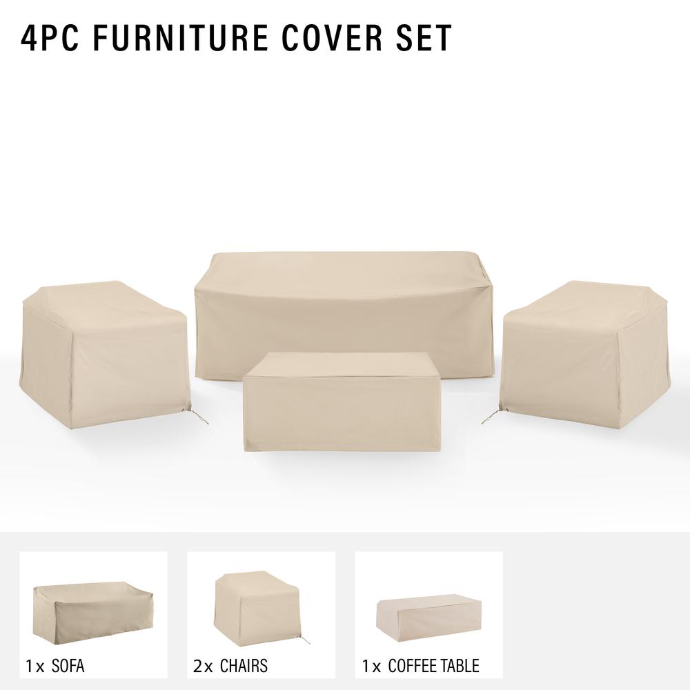 4Pc Outdoor Furniture Cover Set - 2 Chairs, 1 Sofa, & 1 Coffee Table. Picture 3
