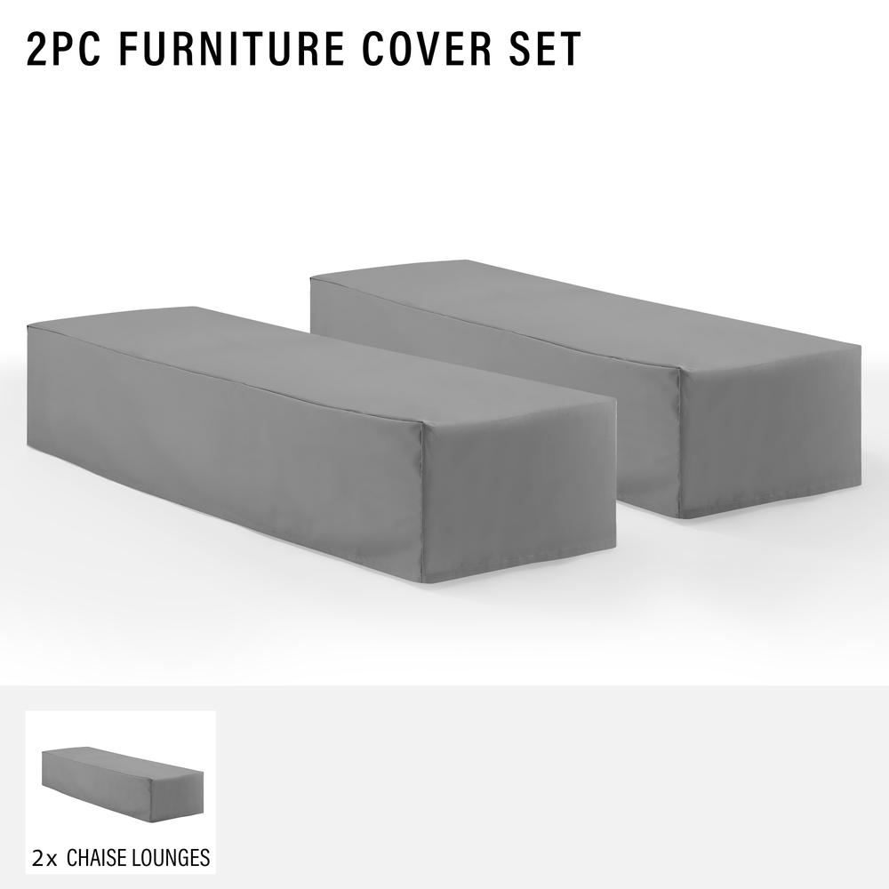 2Pc Outdoor Chaise Lounge Furniture Cover Set - 2 Chaise Lounge. Picture 3