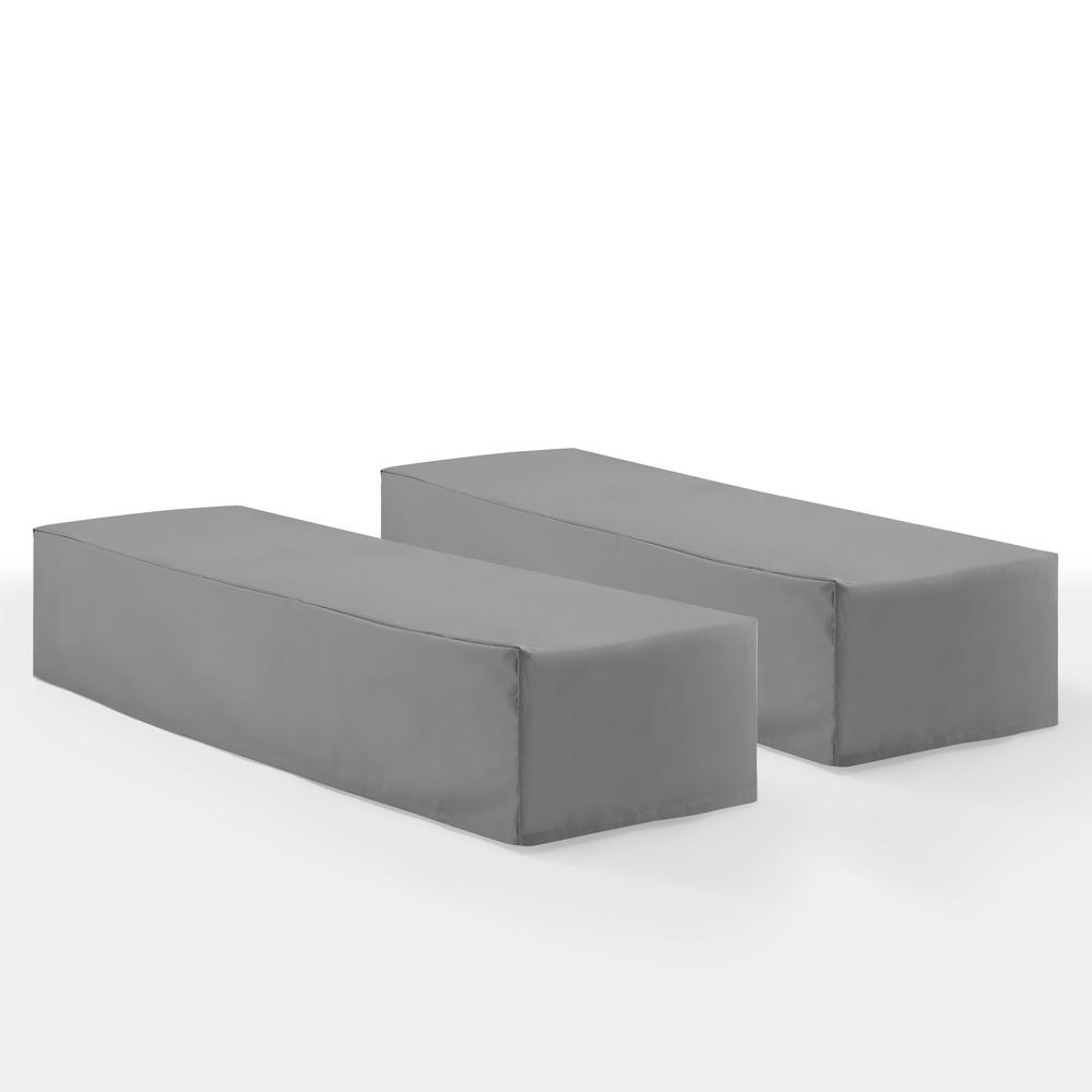 2Pc Outdoor Chaise Lounge Furniture Cover Set - 2 Chaise Lounge. Picture 1