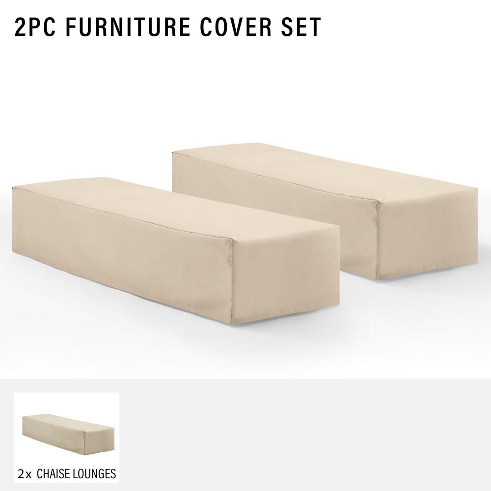 2Pc Outdoor Chaise Lounge Furniture Cover Set - 2 Chaise Lounge. Picture 3
