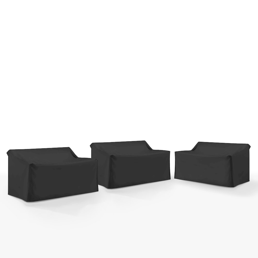 3Pc Outdoor Sectional Furniture Cover Set - 3 Loveseats. Picture 1