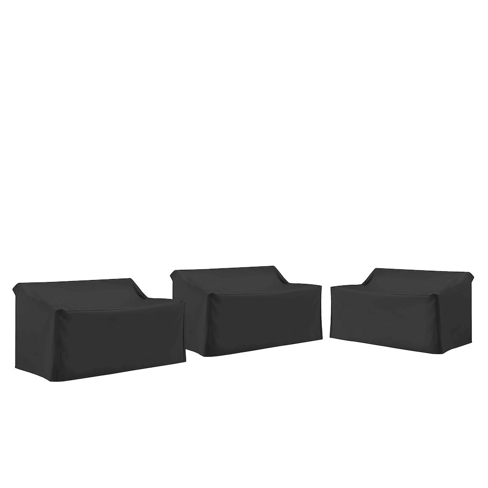 3Pc Outdoor Sectional Furniture Cover Set - 3 Loveseats. Picture 6