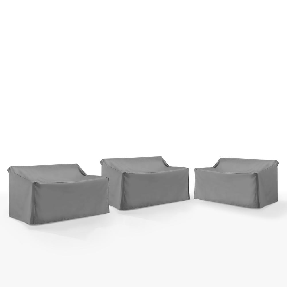 3Pc Outdoor Sectional Furniture Cover Set - 3 Loveseats. Picture 1