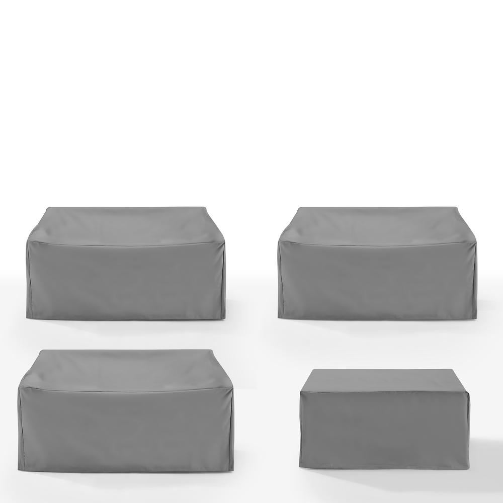 4Pc Outdoor Sectional Furniture Cover Set - 3 Loveseats & 1 Square Table/Ottoman. Picture 2