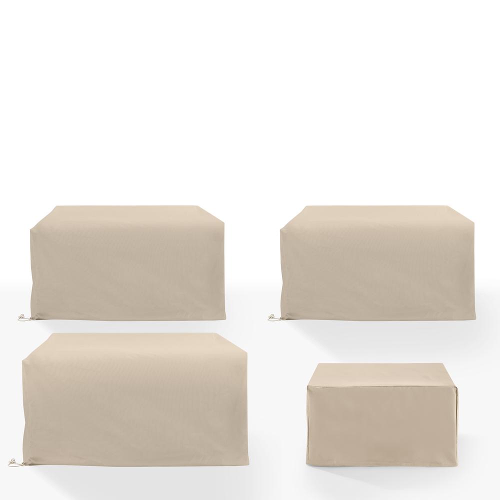 4Pc Outdoor Sectional Furniture Cover Set - 3 Loveseats & 1 Square Table/Ottoman. Picture 2