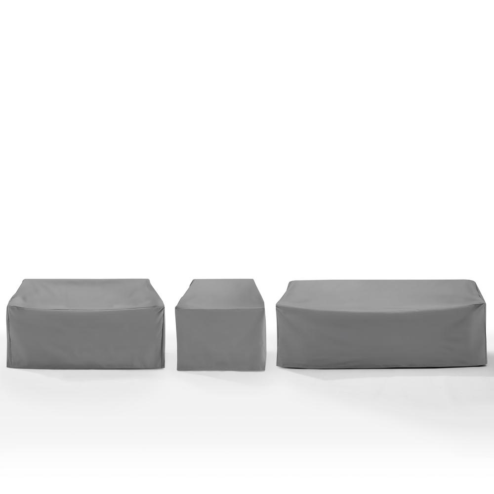 3Pc Outdoor Sectional Furniture Cover Set - Chair, Loveseat, & Sofa. Picture 2