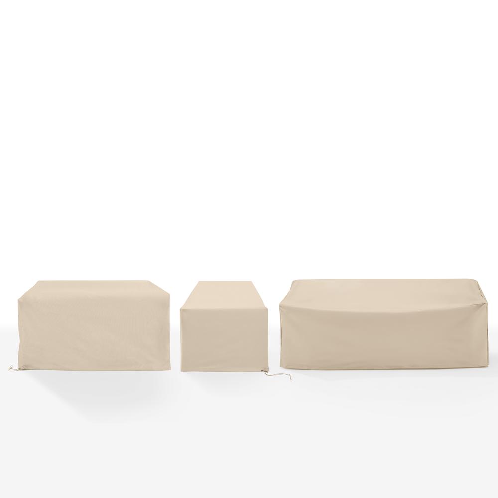 3Pc Outdoor Sectional Furniture Cover Set - Chair, Loveseat, & Sofa. Picture 2