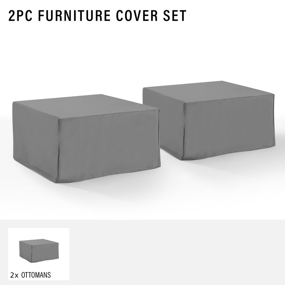 2Pc Square Table And Ottoman Furniture Cover Set - 2 Square Table/Ottoman. Picture 3
