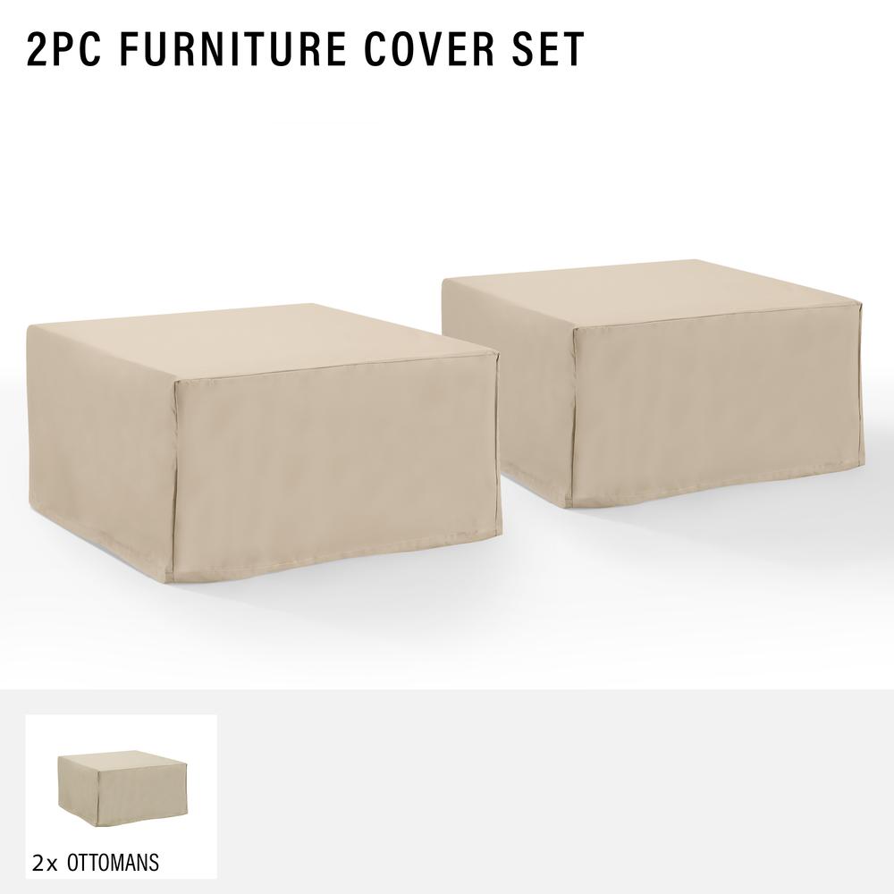 2Pc Square Table And Ottoman Furniture Cover Set - 2 Square Table/Ottoman. Picture 3