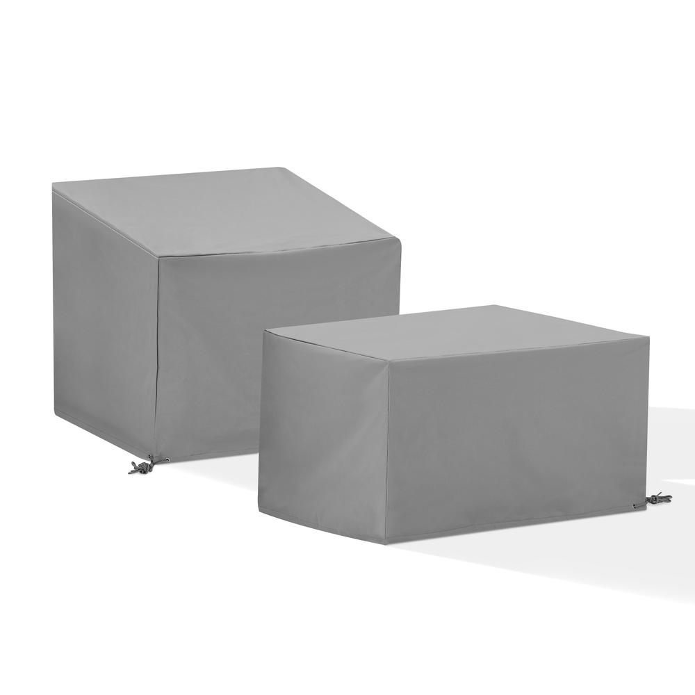 2Pc Outdoor Furniture Cover Set - Chair & Square Table/Ottoman. Picture 8
