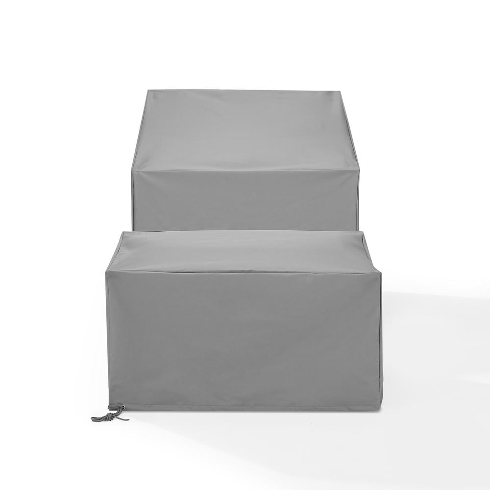 2Pc Outdoor Furniture Cover Set - Chair & Square Table/Ottoman. Picture 1