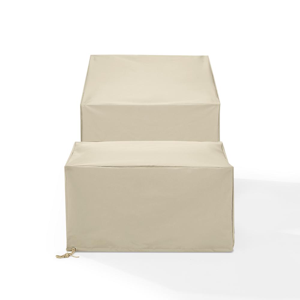 2Pc Outdoor Furniture Cover Set - Chair & Square Table/Ottoman. Picture 2